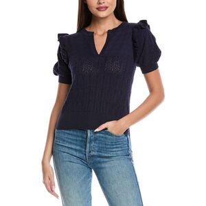 &Isla Womens  Kizzy Pointelle Sweater, Blue